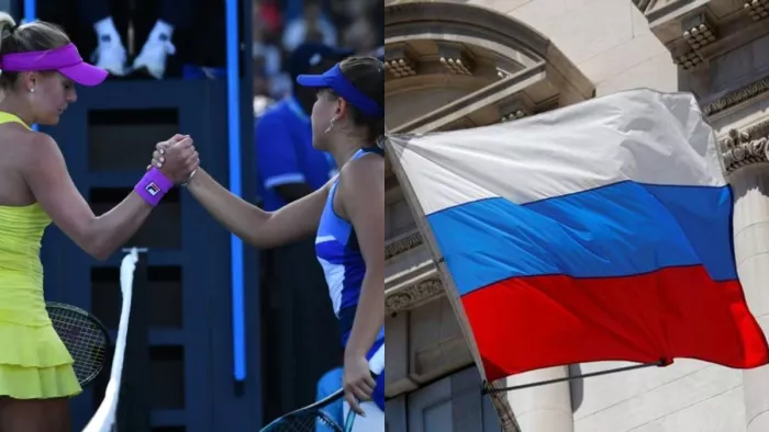 Australian Open 2023 में रूस और बेलारूस के झंडे पर लगा प्रतिबंध (फोटो एएफपी)