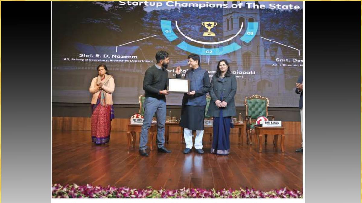 himachal shines in startup ranking union minister piyush goyal honored with excellent award