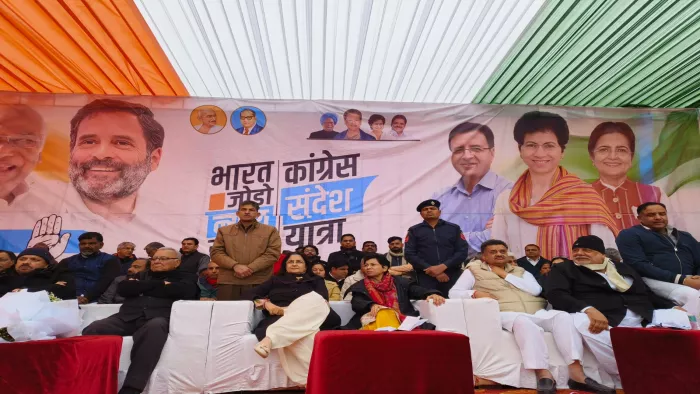 Haryana: कांग्रेस की संदेश यात्रा का हिसार से आगाज। कुमारी सैलजा और किरण चौधरी सभा में पहुंचे।