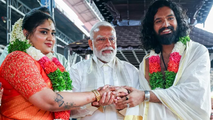 सुरेश गोपी की बेटी की शादी में पीएम मोदी (फोटो एएनआई)
