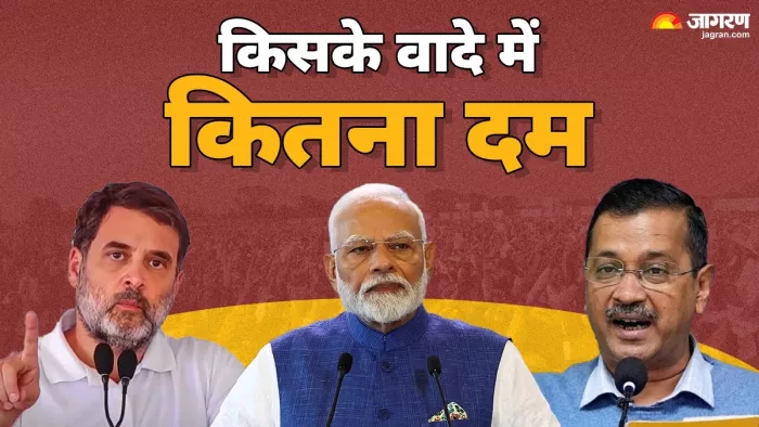 दिल्ली चुनाव को लेकर आप, कांग्रेस और बीजेपी ने जारी किए चुनावी वादे।