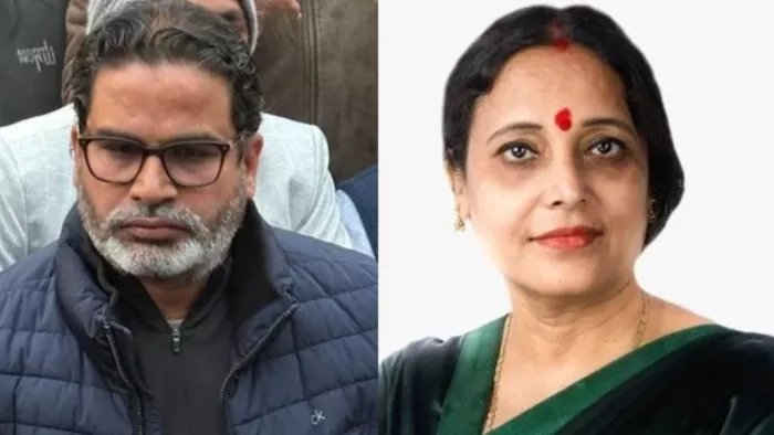 प्रशांत किशोर और नीतीश सरकार की मंत्री शीला मंडल (जागरण)