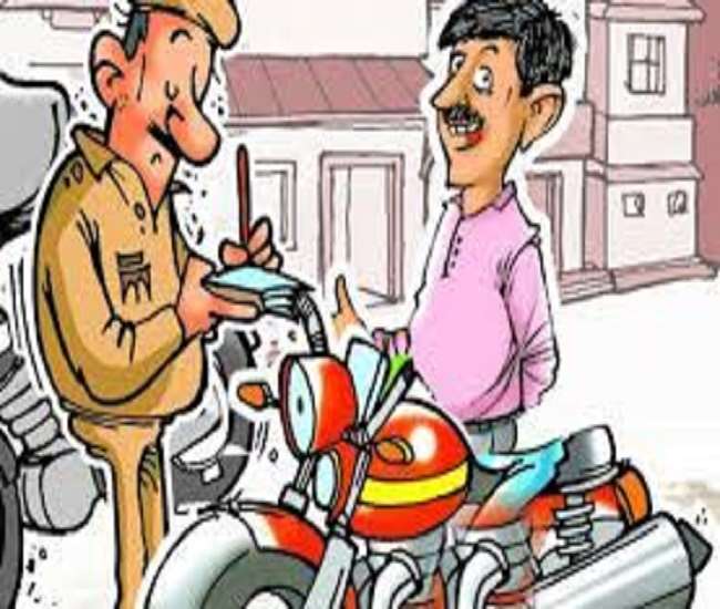 in aligarh nakel for breaking traffic rules challan of two lakh fifty thousand vehicles in a year