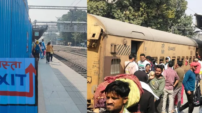 गुड़गांव रेलवे स्टेशन पर भी इस तरह का हादसा कभी भी हो सकता है। जागरण फोटो