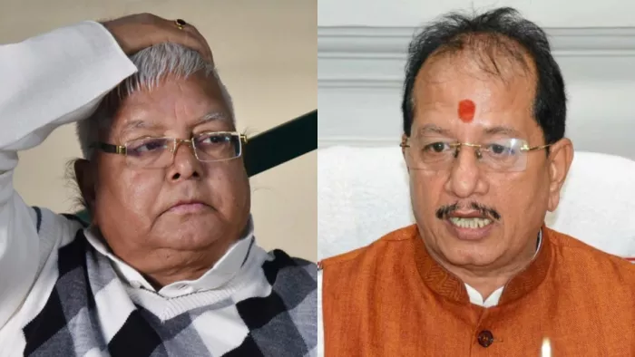 राजद नेता लालू प्रसाद यादव और डिप्टी सीएम विजय सिन्हा। फाइल फोटो