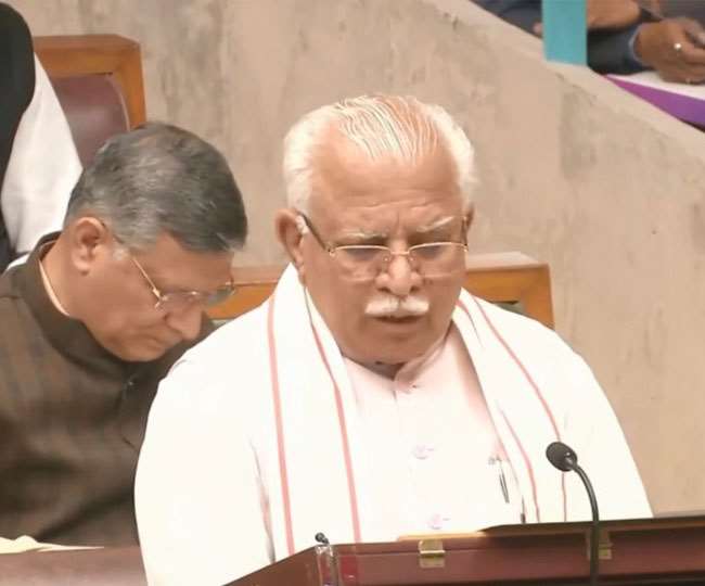 हरियाणा विधानसभा में मुख्यमंत्री मनोहरलाल। (फाइल फोटो)