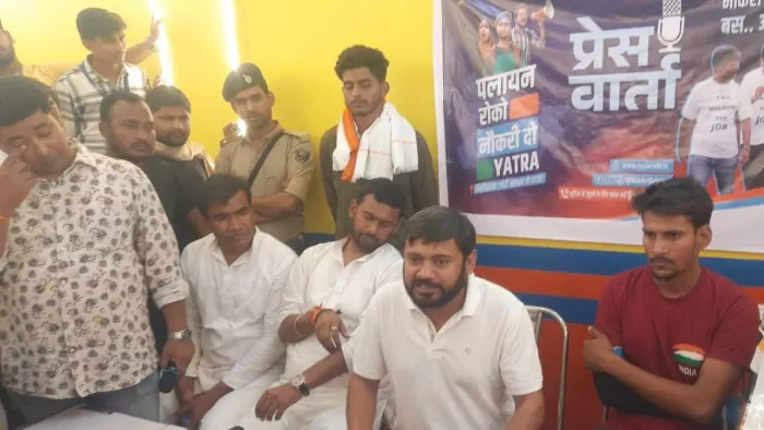 पश्चिम चंपारण में कन्हैया कुमार। फ़ोटो- जागरण
