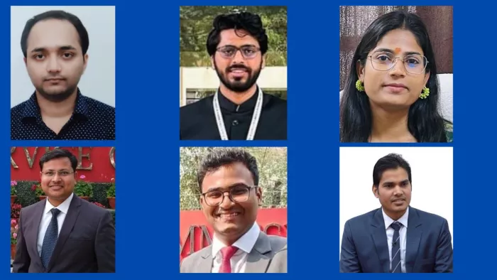 ऊपर बाएं से विवेक यादव, शिवम सिंह, रुपम सिंह और नीचे बाएं से शिवांग श्रीवास्तव, आदित्य कुमार, गोपाल कृष्ण।