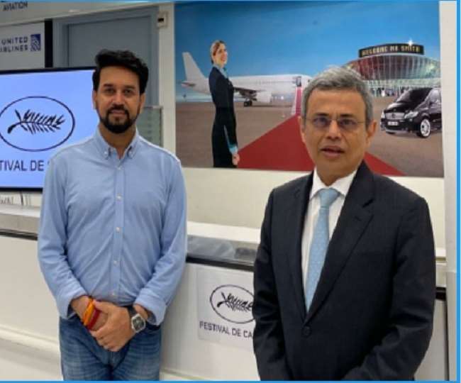 Cannes 2022: फ्रांस पहुंचे अनुराग ठाकुर, भारतीय राजदूत जावेद अशरफ ने किया स्वागत