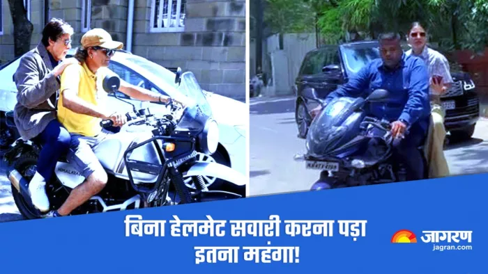 Amitabh Bachchan and anushka sharma Drivers heavily fined for not wearing helmet during bike ride by traffic police/Instagram