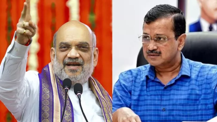 शराब घोटाले मामले पर अमित शाह ने सीएम केजरीवाल पर निशाना साधा।(फोटो सोर्स: जागरण)