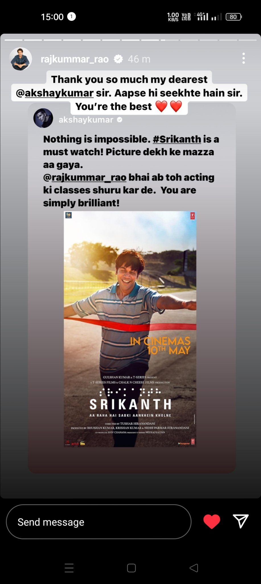 akshay kumar praises srikanth