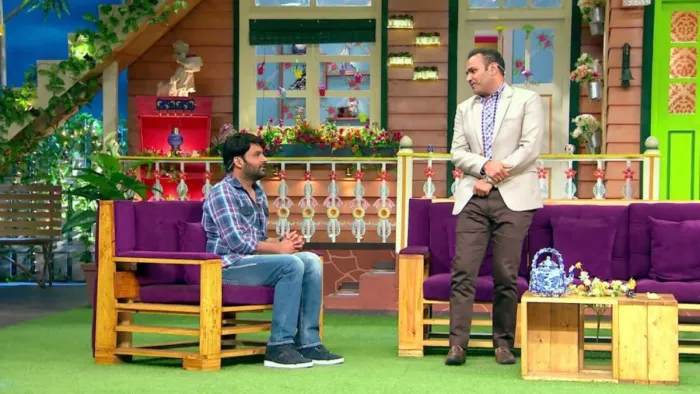 कपिल शर्मा के शो में वीरेंद्र सहवाग। फोटो- सोशल मीडिया