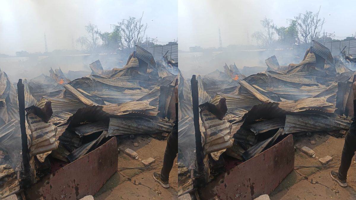 ncr gurugram slum fire 15 shanties destroyed in wazipur blaze