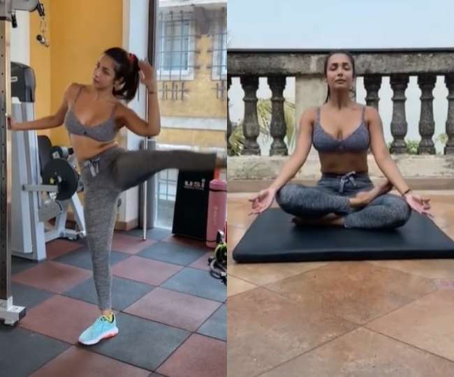 Malaika Arora workout session on International Yoga Day 2021, urges fans to at least start exercise for fit life