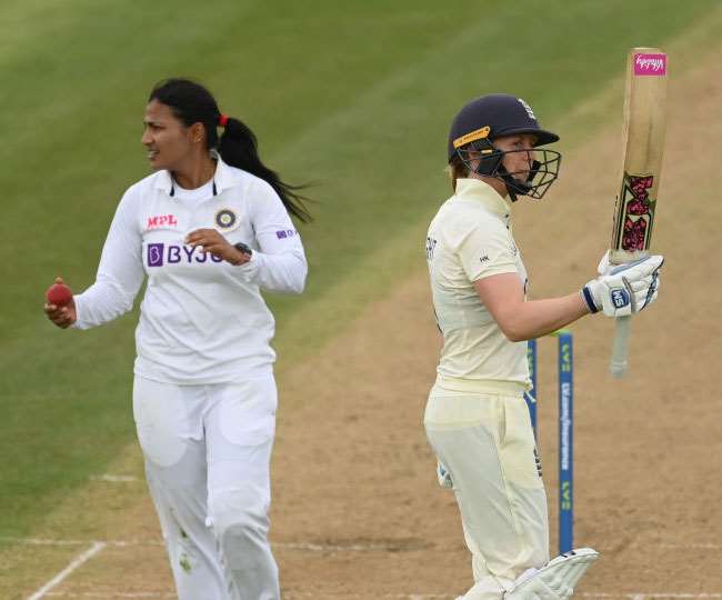england women cricket team captain heather knight missed a century against india in test match