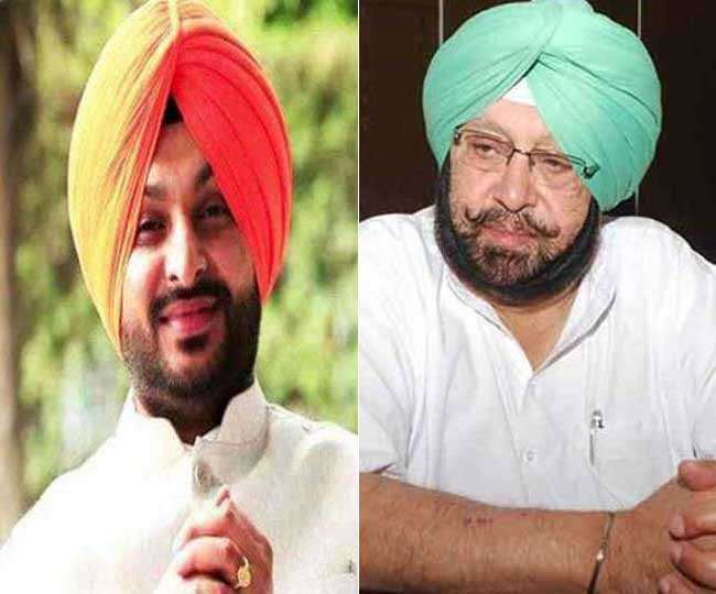 कांग्रेस सांसद रवनीत सिंह बिट्टू और पंजाब के सीएम कैप्टन अमरिंदर सिंह की फाइल फोटो।