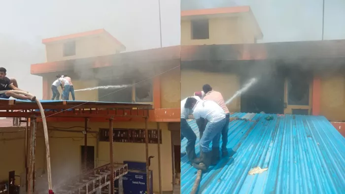 डेराबस्सी की पेंट बनाने वाली फैक्ट्री में लगी भीषण आग