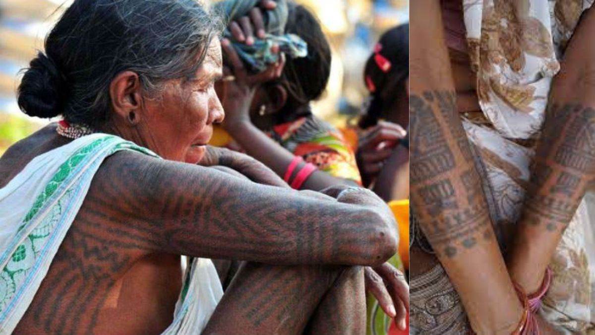 Godna  Tattoo Art by women of the Baiga tribe  INTACH Intangible Cultural  Heritage