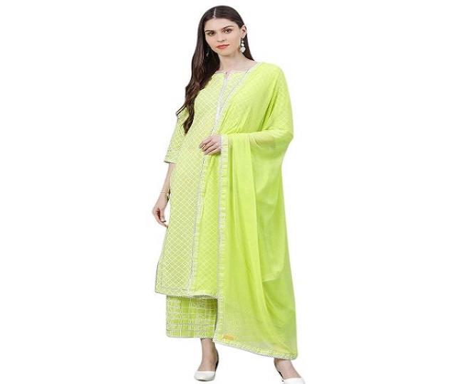 Buy Women's Green A-Line Kurti with Jacket at Amazon.in