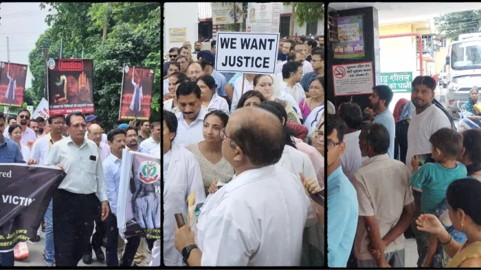 कोलकाता घटना को लेकर यूपी में सड़क पर उतरे डॉक्टर