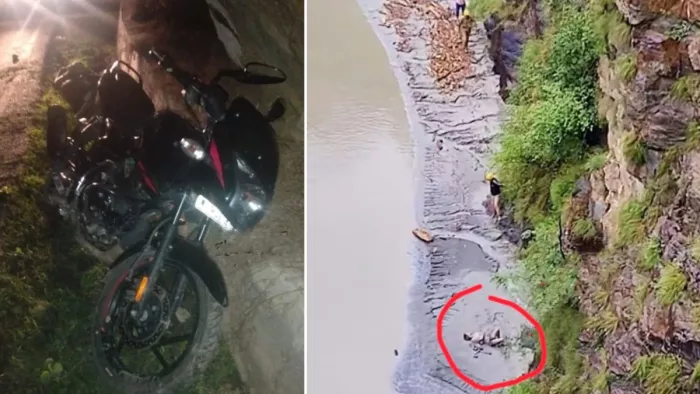 चंबा-भरमौर मार्ग पर दुर्घटनाग्रस्त बाइक व चमेरा डैम में गिरा व्यक्ति। जागरण