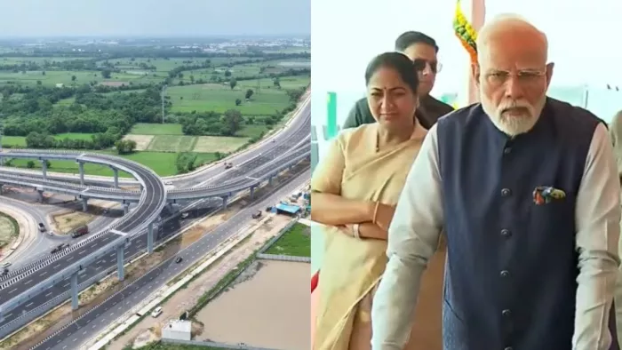 UER-II और द्वारका एक्सप्रेसवे का उद्घाटन करते हुए प्रधानमंत्री नरेंद्र मोदी।