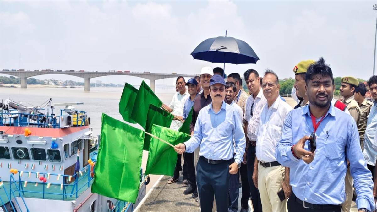 varanasi homi bhabha cargo ship sets sail with cement and putty