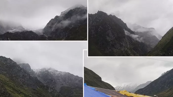 Snowfall in Uttarakhand : चारधाम और हेमकुंड की ऊंची चोटियों पर हुई बर्फबारी। जागरण