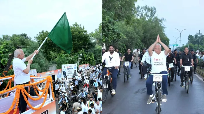 सीएम मनोहर लाल ने साइक्लोथॉन रैली को सिरसा में अगले गन्तव्य के लिए दिखाई हरी झंडी