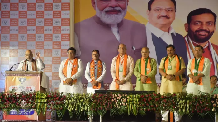 गृह मंत्री अमित शाह ने मंगलवार को फरीदाबाद में रैली को संबोधित किया। जागरण फोटो
