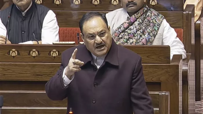 नड्डा ने कहा कि इंदिरा गांधी ने 50 बार अनुच्छेद 356 का इस्तेमाल किया (फोटो: पीटीआई)