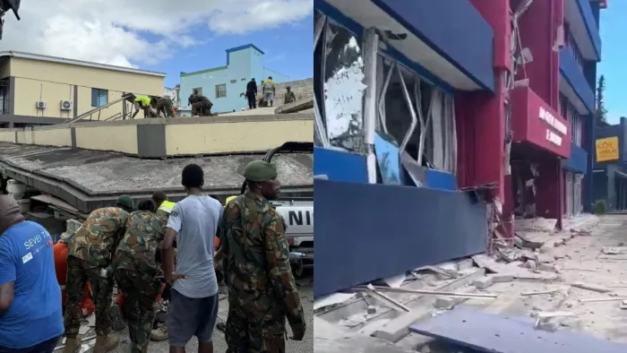 Vanuatu Earthquake Video भूकंप से कई इमारतें ढह गई।