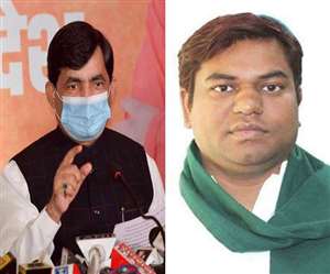 विधान परिषद चुनाव में भाजपा प्रत्&zwj;याशी शाहनवाज हुसैन व वीआइपी प्रमुख मुकेश सहनी की तस्&zwj;वीर।