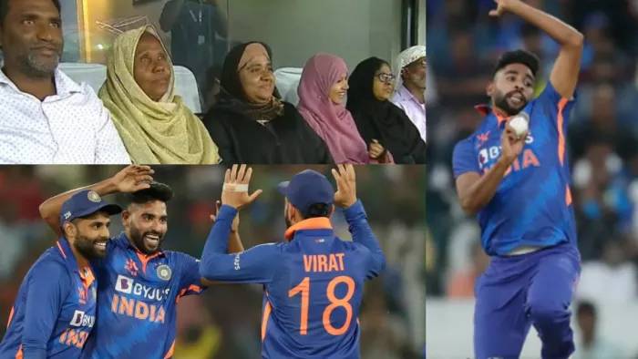 M ohammed Siraj family spotted at rajiv gandhi international stadium ind vs nz 1st odi match pictures goes viral (Photo-twitter)