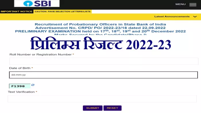 SBI PO Prelims Result 2022: उम्मीदवार अपना एसबीआइ पीओ प्रिलिम्स रिजल्ट 2022 और स्कोर कार्ड आधिकारिक वेबसाइट, sbi.co.in पर देखें।
