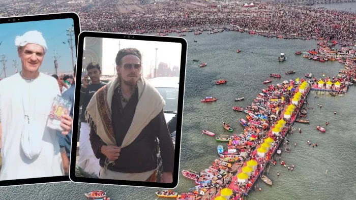 स्विट्जरलैंड के नवीन दास कृष्ण भक्ति में लीन, हर-हर गंगे कहते हैं जर्मनी के दांते। (तस्वीर जागरण)
