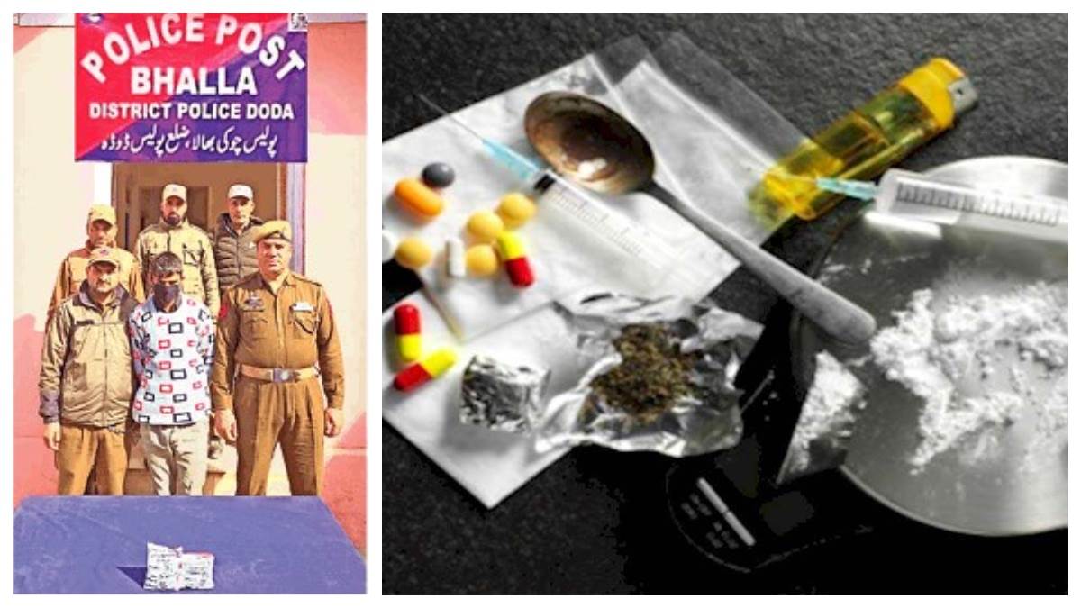 udhampur news four drug smugglers arrested charas and 86 bottles of liquor recovered