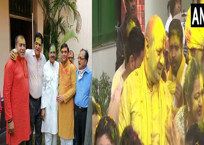 Holi 2022: रंग और गुलाल से माहौल हुआ रंगीन, तस्वीरों में देखिए नेताओं ने कैसे मनाई होली
