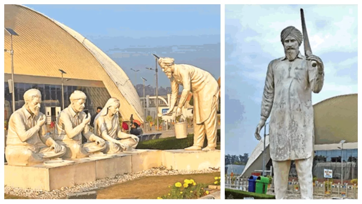 श्री करतारपुर साहिब पैसेंजर टर्मीनल में स्थापित मूर्ति