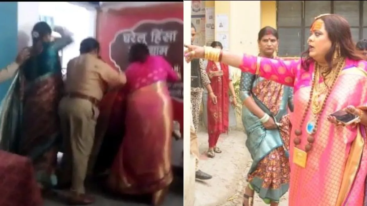 थाना परिसर में भिड़े किन्नर समाज के दो गुट। -जागरण
