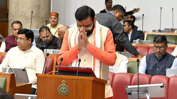 विधानसभा में बजट पेश करते सीएम नायब सैनी। फोटो- हरियाणा सीएमओ