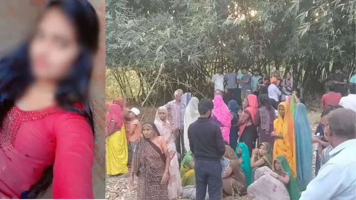 फंदे से लटका मिला लापता युवती का शव और रोते बिलखते परिजन (जागरण)