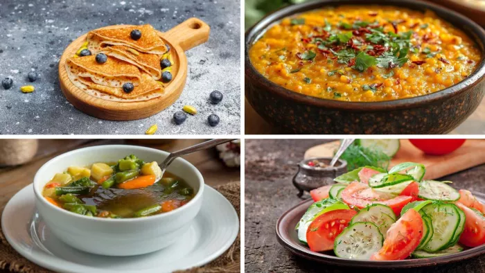 डिनर के लिए हेल्दी ऑप्शन हैं ये रेसिपीज। (Image Credit- Freepik)