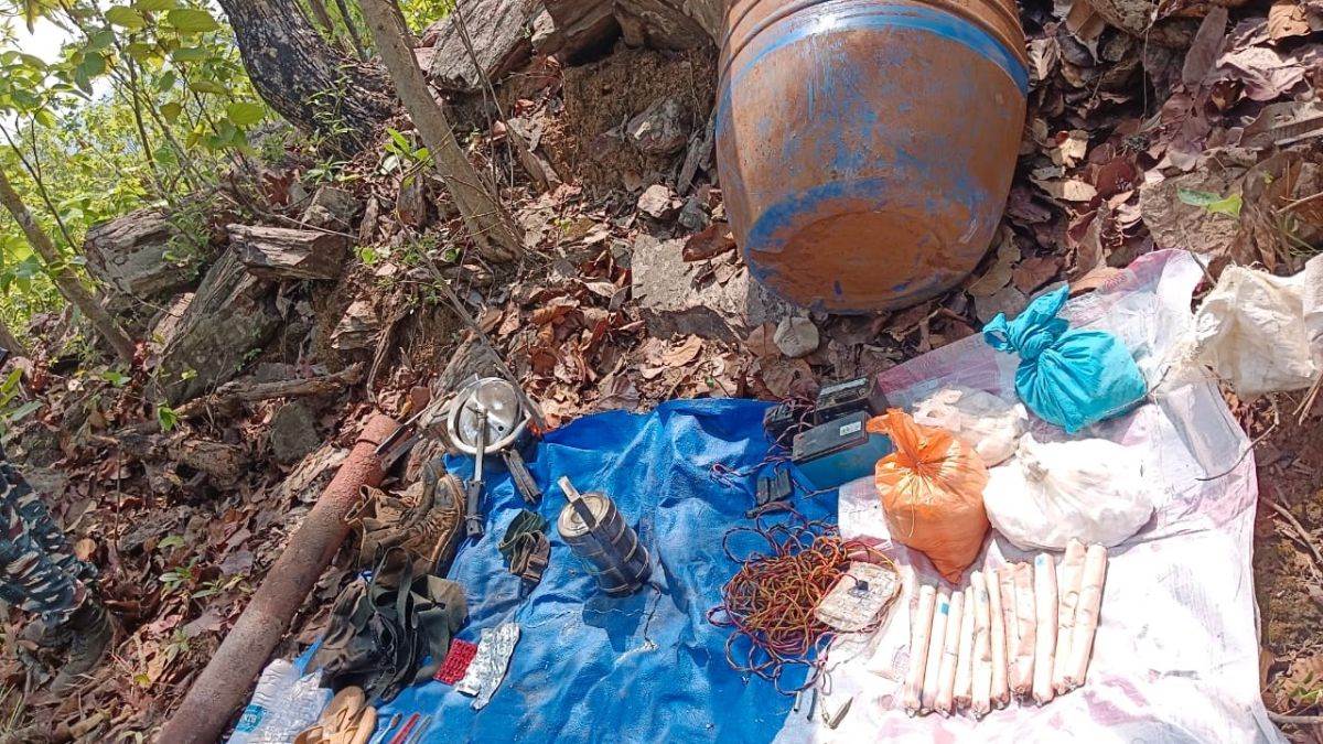security forces destroy naxal dump in tonto forest recover arms