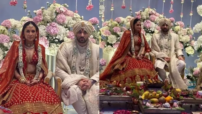Karan Deol Drisha Acharya First Wedding Photo Sunny Deol Son Marriage- Photo Credit Instagram