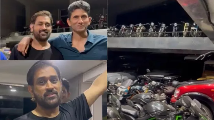 Venkatesh Prasad surprised to see MS Dhoni bike collection. Image- Twitter