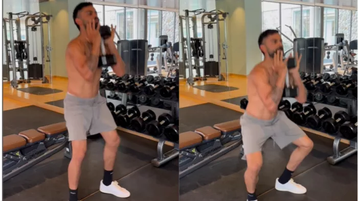 Virat Kohli shared his workout video. Image- screenshot from Instagram