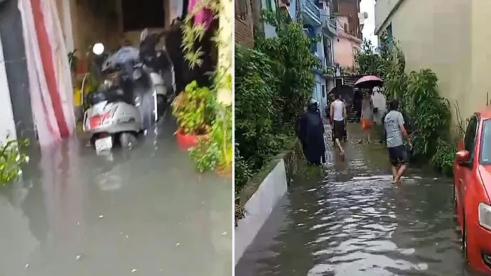 Rain in Dehradun: चंद्रबनी में भारी बारिश, घरों में घुसा पानी, सड़कों पर बाढ़