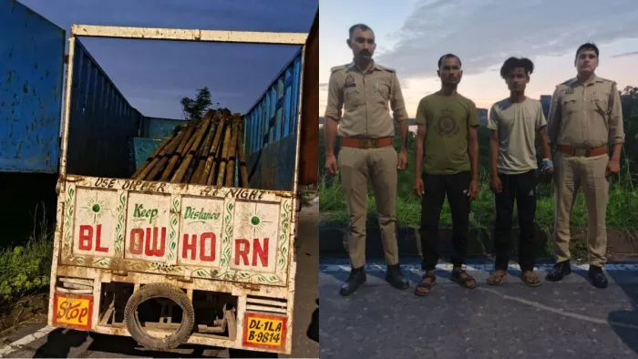 नोएडा में पुलिस मुठभेड़ में बदमाश घायल, तीन गिरफ्तार, हथियार बरामद। फोटो जागरण
